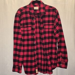 JACHS Heavy Red and Black Plaid Men's Shirt